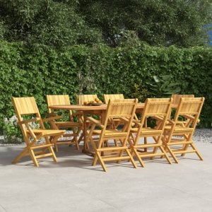 TRITON Składane krzesła ogrodowe, 8 szt., 55x61x90 cm, drewno tekowe 1
