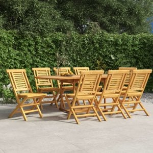 TRITON Składane krzesła ogrodowe, 8 szt., 47x63x90 cm, drewno tekowe 1
