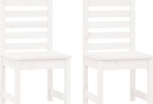 vidaXL vidaXL Krzesła ogrodowe, 2 szt., białe, 50x48x91,5 cm, drewno sosnowe 2