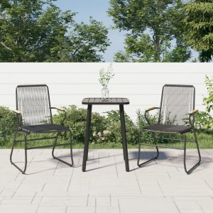 vidaXL Krzesła ogrodowe, 2 szt., czarne, 58x59x85,5 cm, rattan PVC 1