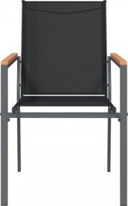 vidaXL vidaXL Krzesła ogrodowe, 2 szt, czarne, 55x61,5x90cm, Textilene i stal 4