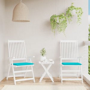 vidaXL Poduszki na krzesła ogrodowe, 2 szt., turkusowe, 40x40x3 cm 1