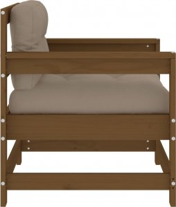 vidaXL Fotele ogrodowe z poduszkami, 2 szt., miodowe, drewno sosnowe 5