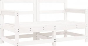 vidaXL Fotele ogrodowe z poduszkami, 2 szt, białe, lite drewno sosnowe 3