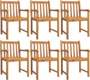 vidaXL vidaXL Krzesła ogrodowe, 6 szt., 56x55,5x90 cm, lite drewno akacjowe 2