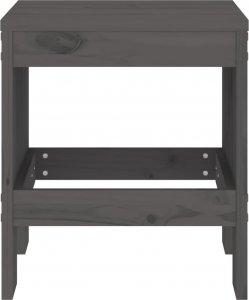 vidaXL vidaXL Stołki ogrodowe, 2 szt, szare, 40x36x45 cm, lite drewno sosnowe 4