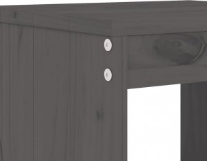 vidaXL vidaXL Stołki ogrodowe, 2 szt, szare, 40x36x45 cm, lite drewno sosnowe 7