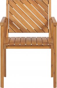 Beliani Krzesło ogrodowe Zestaw 4 Drewno Jasne drewno BARATTI 6