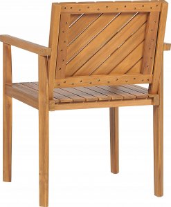 Beliani Zestaw 6 krzeseł ogrodowych drewno akacjowe BARATTI 7