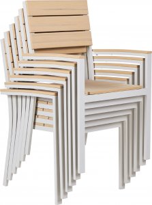 Beliani Zestaw 6 krzeseł ogrodowych beżowy COMO 7