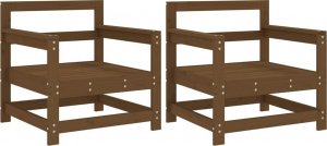 vidaXL Krzesła ogrodowe, 2 szt., miodowy brąz, lite drewno sosnowe 2