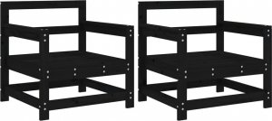 vidaXL vidaXL Krzesła ogrodowe, 2 szt., czarne, lite drewno sosnowe 2