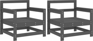 vidaXL vidaXL Krzesła ogrodowe, 2 szt., szare, lite drewno sosnowe 2