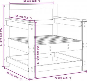 vidaXL vidaXL Krzesła ogrodowe, 2 szt., lite drewno sosnowe 8