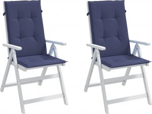 vidaXL Poduszki na krzesła z wysokim oparciem, 2 szt., granat, tkanina 5