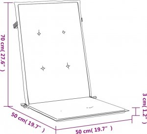 vidaXL Poduszki na krzesła z wysokim oparciem, 2 szt., granat, tkanina 10