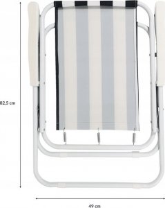 kontrast Krzesło ogrodowe składane turystyczne ATENA PRO niebiesko-białe 3