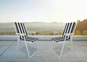 kontrast Krzesło ogrodowe składane turystyczne ATENA PRO niebiesko-białe 5