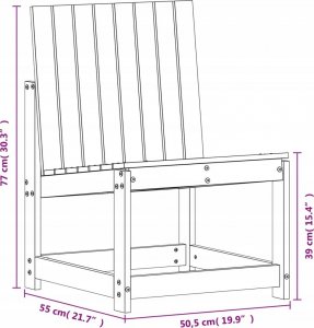vidaXL Krzesło ogrodowe, woskowy brąz, 50,5x55x77 cm, drewno sosnowe 9