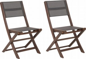 Beliani Zestaw 2 krzeseł ogrodowych akacjowy ciemne drewno CESANA Lumarko! 1