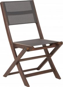 Beliani Zestaw 2 krzeseł ogrodowych akacjowy ciemne drewno CESANA 2