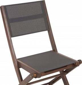 Beliani Zestaw 2 krzeseł ogrodowych akacjowy ciemne drewno CESANA 4