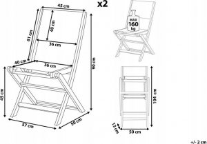 Beliani Zestaw 2 krzeseł ogrodowych akacjowy ciemne drewno CESANA 10