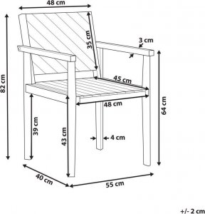 Beliani Krzesło ogrodowe drewno akacjowe BARATTI 5