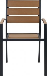 Beliani Zestaw 6 krzeseł ogrodowych jasne drewno z czarnym VERNIO 4