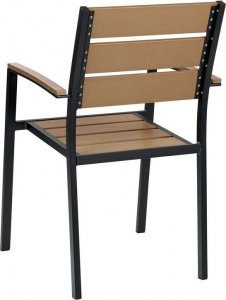 Beliani Zestaw 6 krzeseł ogrodowych jasne drewno z czarnym VERNIO 5