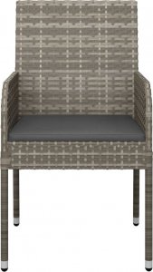 vidaXL Krzesła ogrodowe z poduszkami, 4 szt., polirattan, szare 5