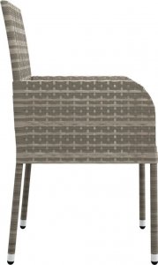 vidaXL Krzesła ogrodowe z poduszkami, 4 szt., polirattan, szare 6