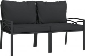 vidaXL Krzesła ogrodowe z szarymi poduszkami, 2 szt, 62x75x79 cm, stal 2