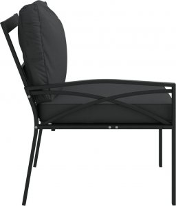 vidaXL Krzesła ogrodowe z szarymi poduszkami, 2 szt, 62x75x79 cm, stal 5