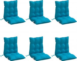 vidaXL Poduszki na krzesła z niskim oparciem, 6 szt., jasnoniebieskie 3