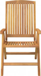 vidaXL Rozkładane krzesła ogrodowe z poduszkami, 6 szt., drewno tekowe 5