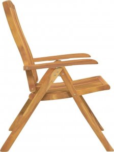 vidaXL Rozkładane krzesła ogrodowe z poduszkami, 6 szt., drewno tekowe 6