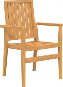 vidaXL Sztaplowane krzesła ogrodowe, 4 szt., 56,5x57,5x91 cm, tekowe 3