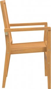 vidaXL Sztaplowane krzesła ogrodowe, 4 szt., 56,5x57,5x91 cm, tekowe 5