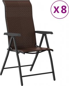 vidaXL vidaXL Składane krzesła ogrodowe, 8 szt., brązowe, polirattan 2