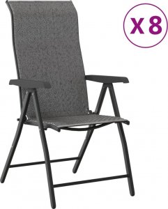vidaXL vidaXL Składane krzesła ogrodowe, 8 szt., szare, polirattan 2