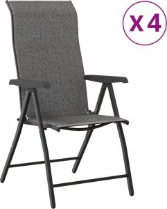 vidaXL vidaXL Składane krzesła ogrodowe, 4 szt., szare, polirattan 2