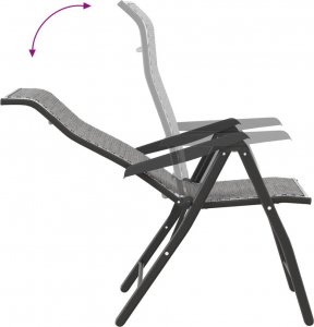 vidaXL vidaXL Składane krzesła ogrodowe, 4 szt., szare, polirattan 9