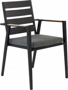 Beliani Zestaw 4 krzeseł ogrodowych czarny TAVIANO 4