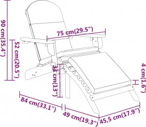 vidaXL Krzesło ogrodowe Adirondack z podnóżkiem, lite drewno akacjowe 8