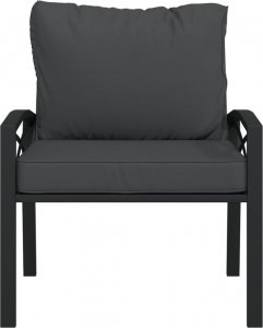 vidaXL Krzesło ogrodowe z szarymi poduszkami, 68x76x79 cm, stal 3