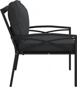 vidaXL Krzesło ogrodowe z szarymi poduszkami, 68x76x79 cm, stal 4