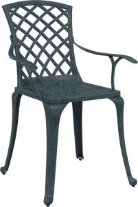 vidaXL vidaXL Krzesła ogrodowe 2 szt., zielone, odlewane aluminium 4