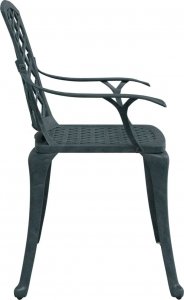 vidaXL vidaXL Krzesła ogrodowe 2 szt., zielone, odlewane aluminium 6