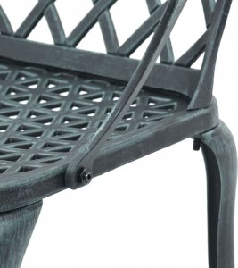 vidaXL vidaXL Krzesła ogrodowe 2 szt., zielone, odlewane aluminium 9